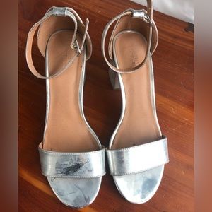 Urban Outfitters silver heels, used
